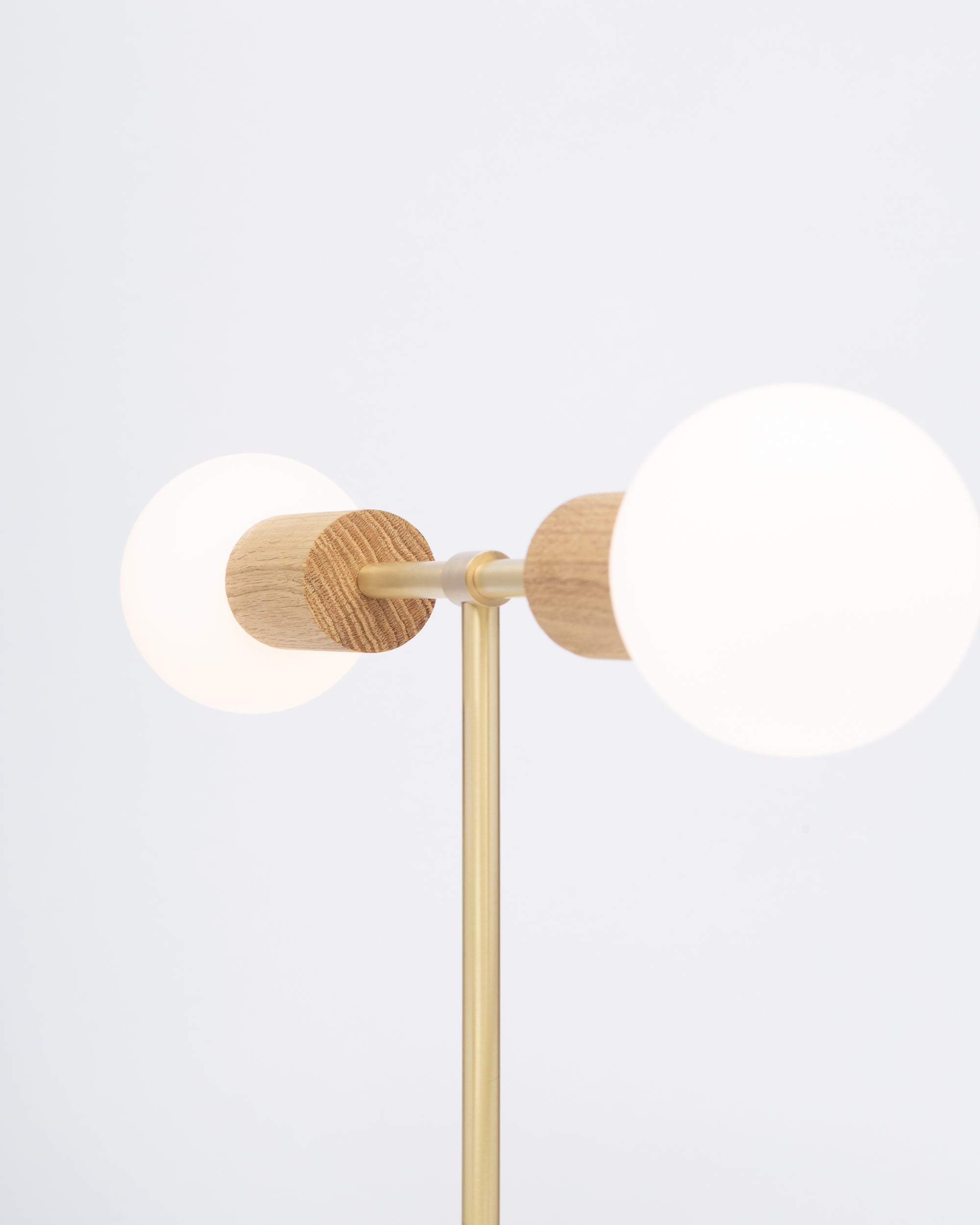 Oslo Double Sphere Dim to Warm Oak Table Lamp