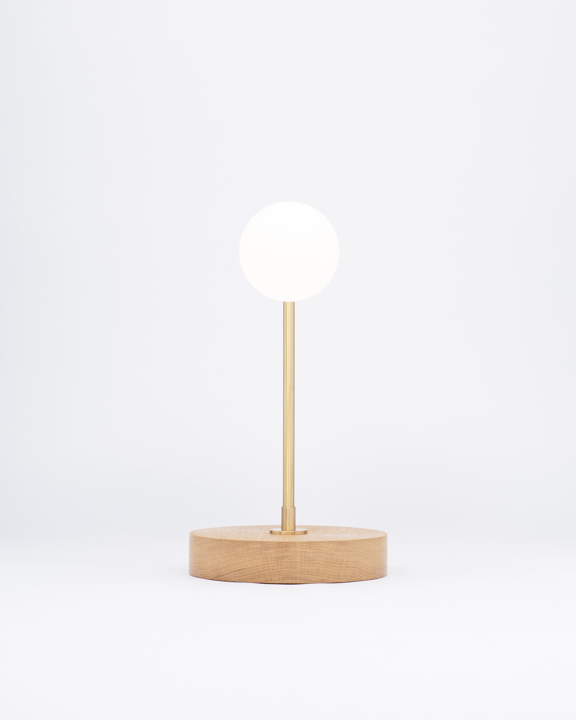 Oslo Double Sphere Dim to Warm Oak Table Lamp