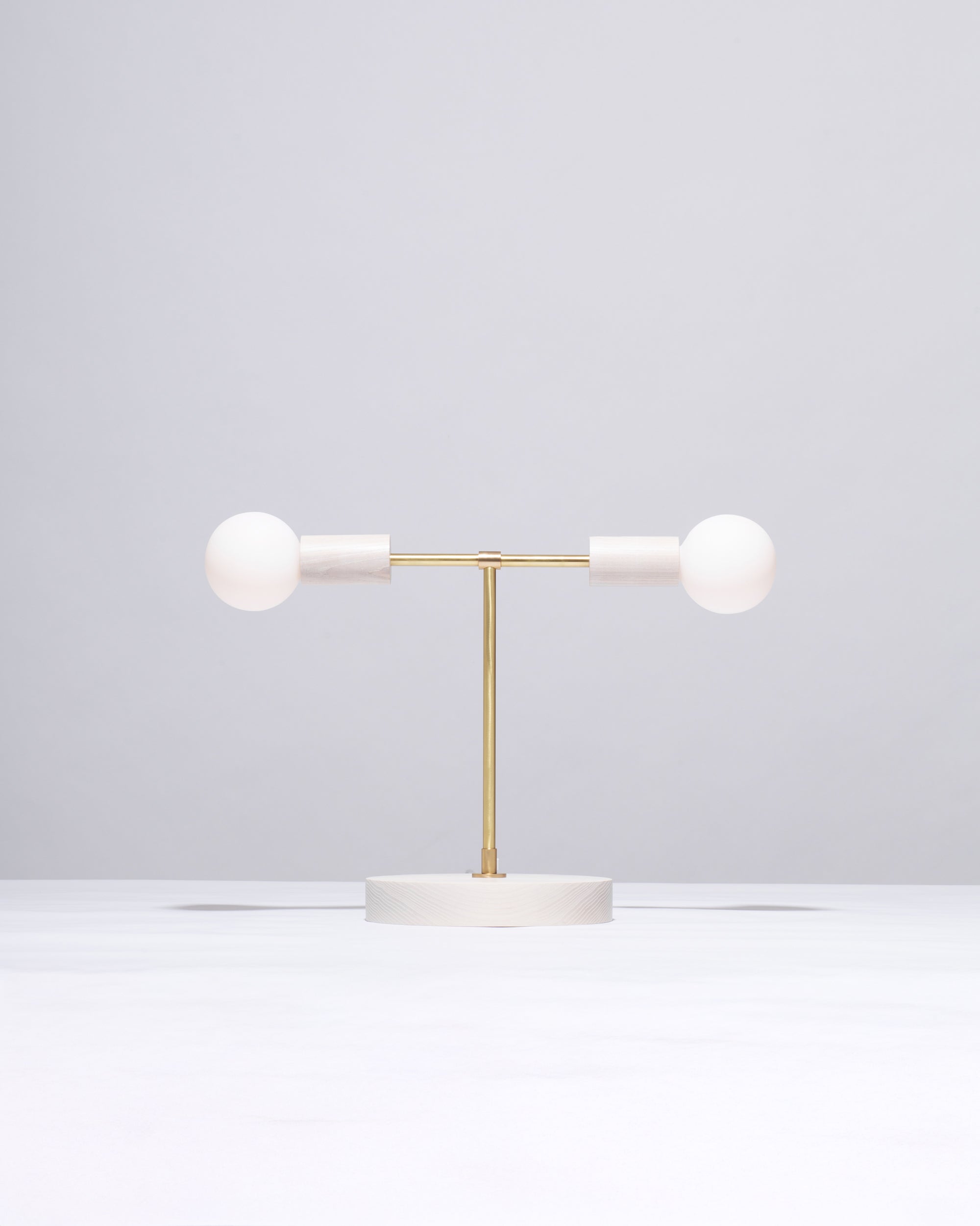 Oslo White Ash Double Sphere Dim To Warm Table Lamp
