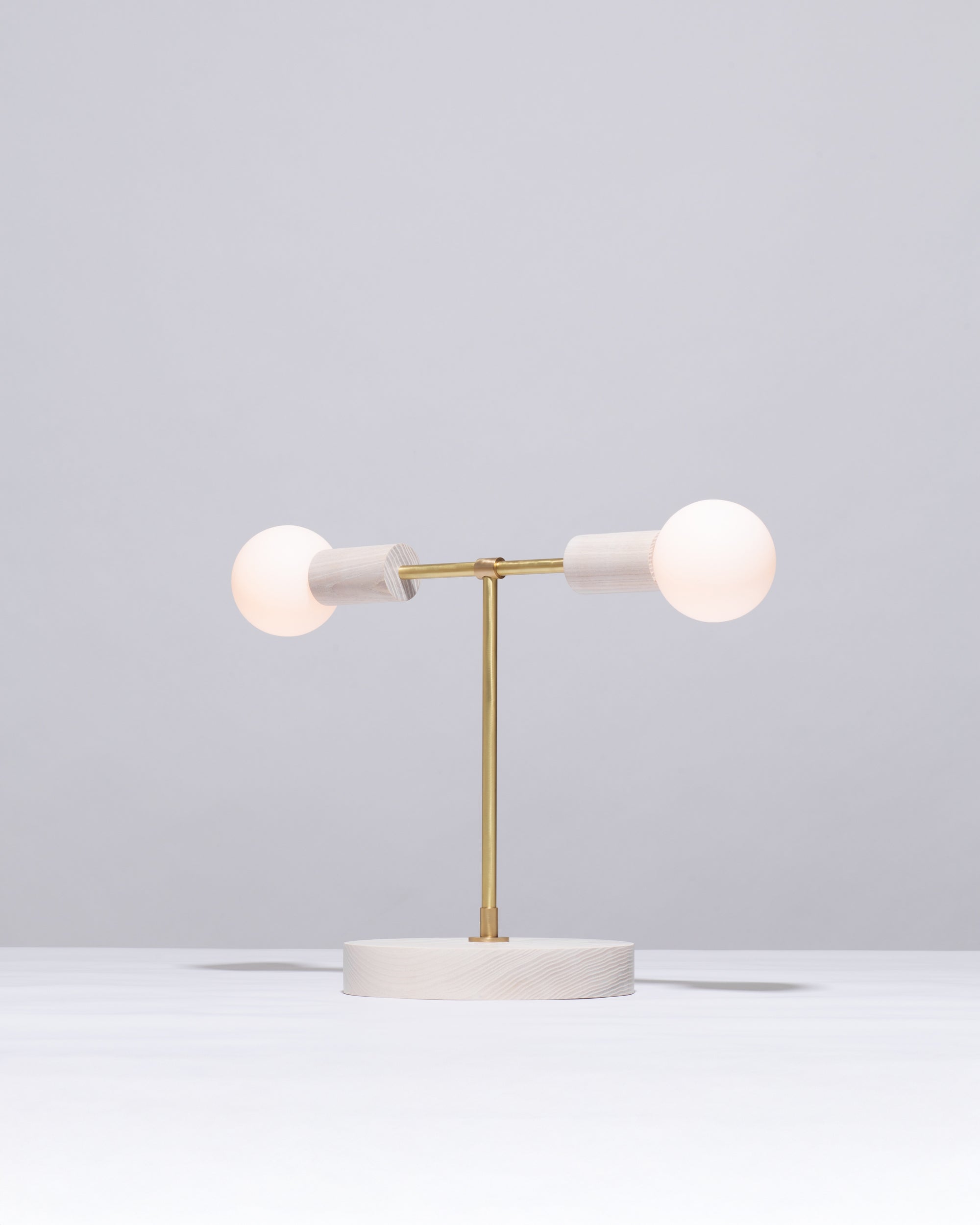 Oslo White Ash Double Sphere Dim To Warm Table Lamp