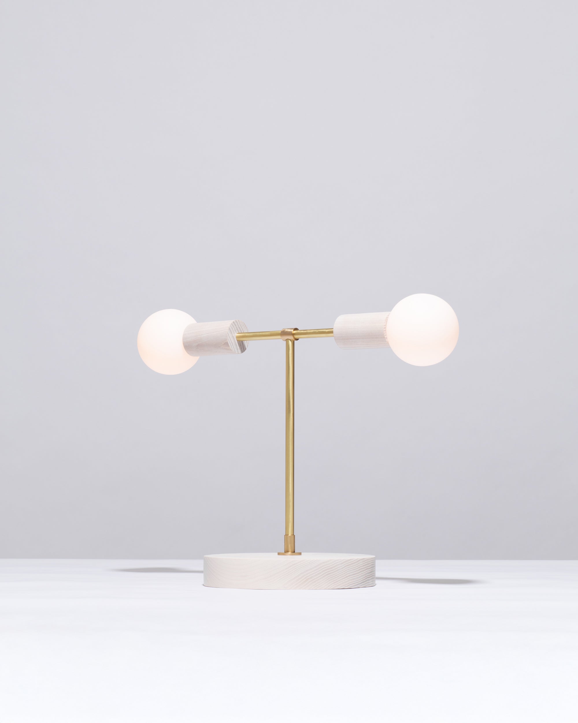 Oslo White Ash Double Sphere Dim To Warm Table Lamp