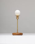 Pebble Smoked Oak Disc Sphere Table Lamp