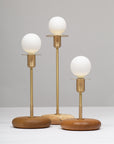 Pebble Smoked Oak Disc Sphere Table Lamp