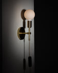 Sphere Stem Wall Mount Sconce Integrated Dimmer