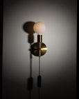 Sphere Stem Wall Mount Sconce Integrated Dimmer