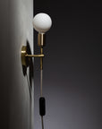 Sphere Stem Wall Mount Sconce Integrated Dimmer