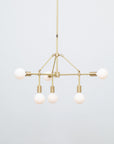 Three Arm Six Sphere Chandelier