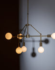 Three Arm Six Sphere Chandelier