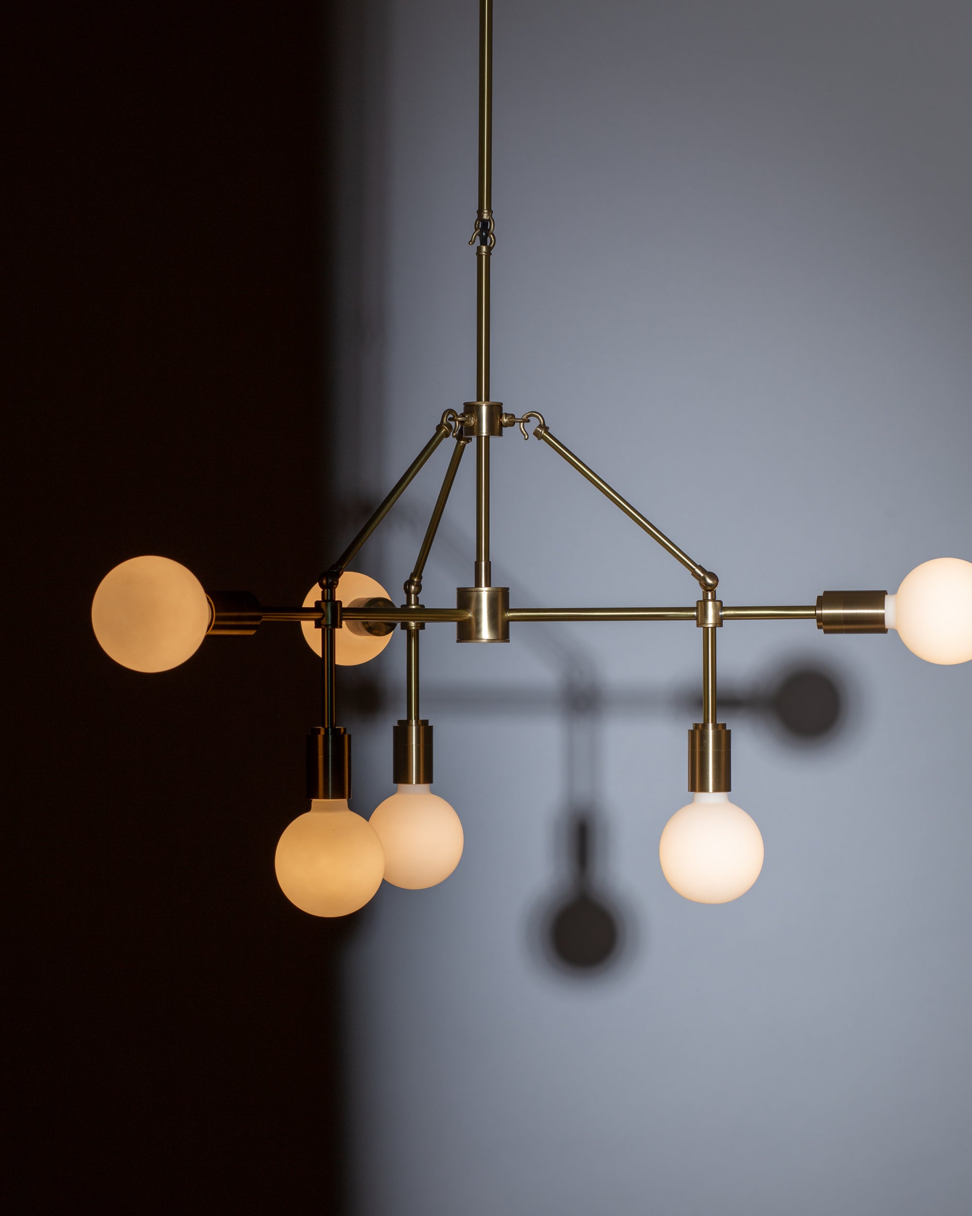 Three Arm Six Sphere Chandelier