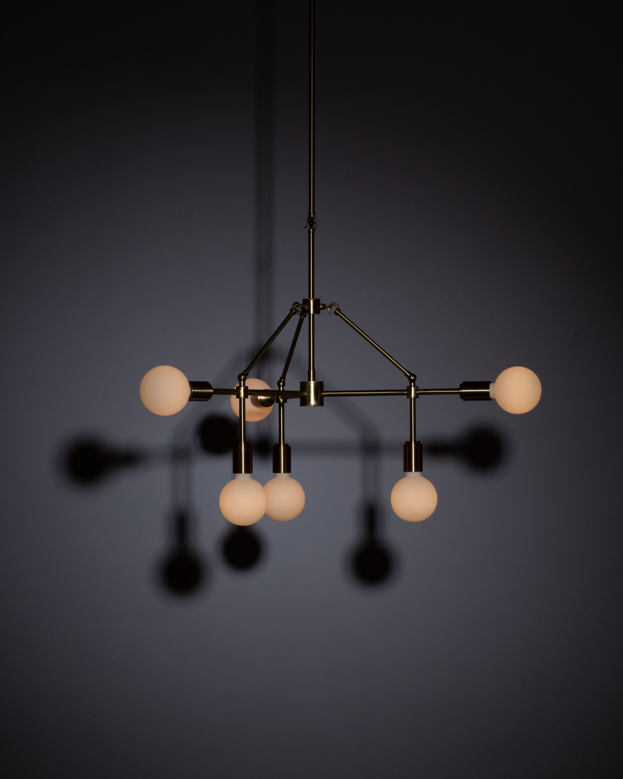 Three Arm Six Sphere Chandelier