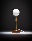 Walnut Mini Pebble Disc Sphere Table Lamp