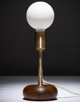 Walnut Mini Pebble Disc Sphere Table Lamp