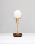 Walnut Mini Pebble Disc Sphere Table Lamp