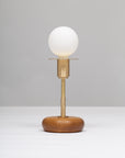 Walnut Mini Pebble Disc Sphere Table Lamp