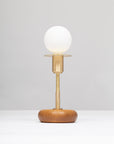 Walnut Mini Pebble Disc Sphere Table Lamp