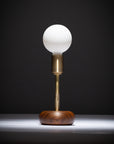 Walnut Mini Pebble Disc Sphere Table Lamp