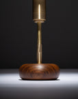 Walnut Mini Pebble Disc Sphere Table Lamp