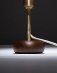 Walnut Mini Pebble Disc Sphere Table Lamp