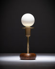 Walnut Mini Pebble Disc Sphere Table Lamp