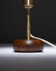 Walnut Mini Pebble Disc Sphere Table Lamp