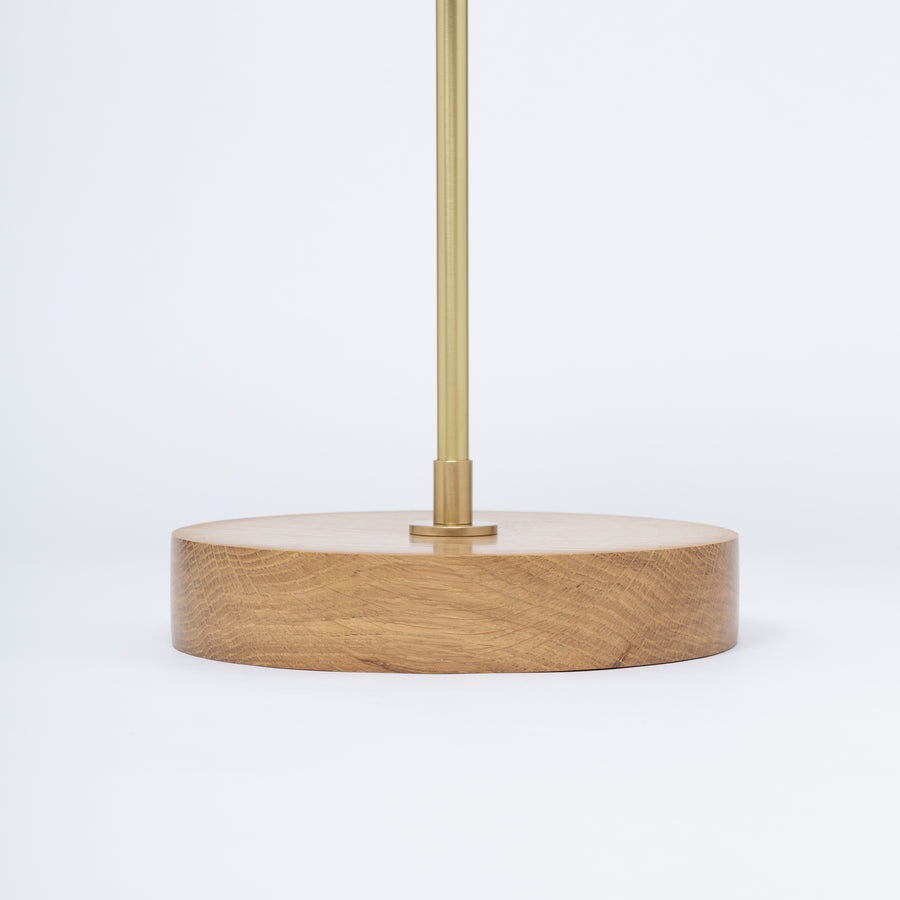 Opal Globe Oak Table Lamp