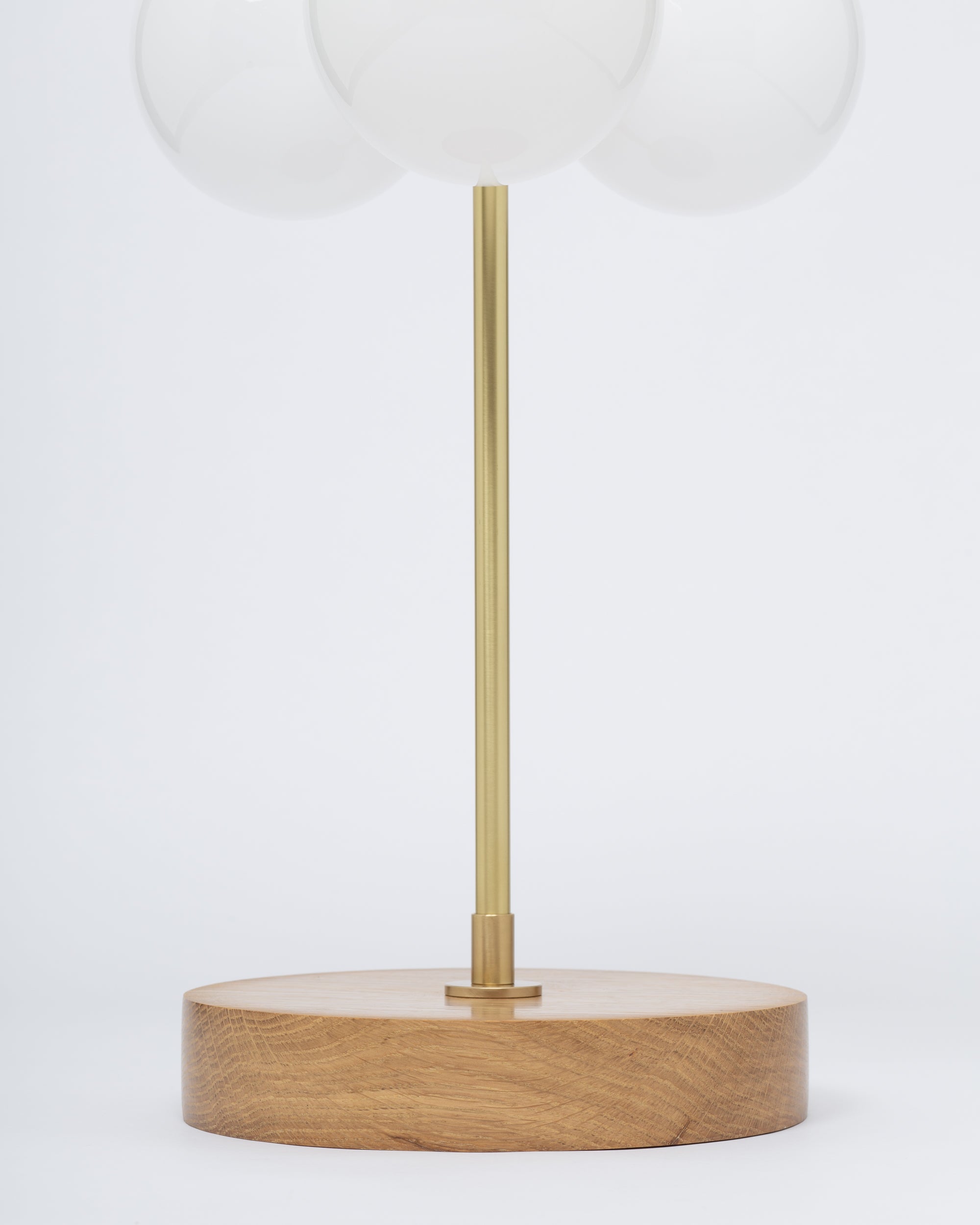 Opal Globe Oak Table Lamp