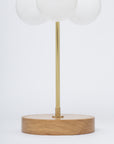 Opal Globe Oak Table Lamp