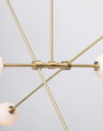 Six Matte Sphere Articulating Satin Brass Pendant