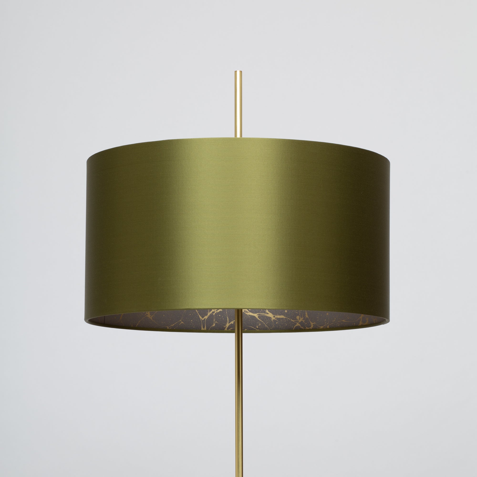 AVOCADO SATIN SILK OAK FLOOR LAMP