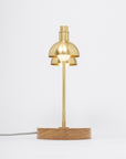 Double Dome Oak Dim to Warm Table Lamp