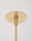 Pentamerous Matte Glass Sphere Satin Brass Pendant