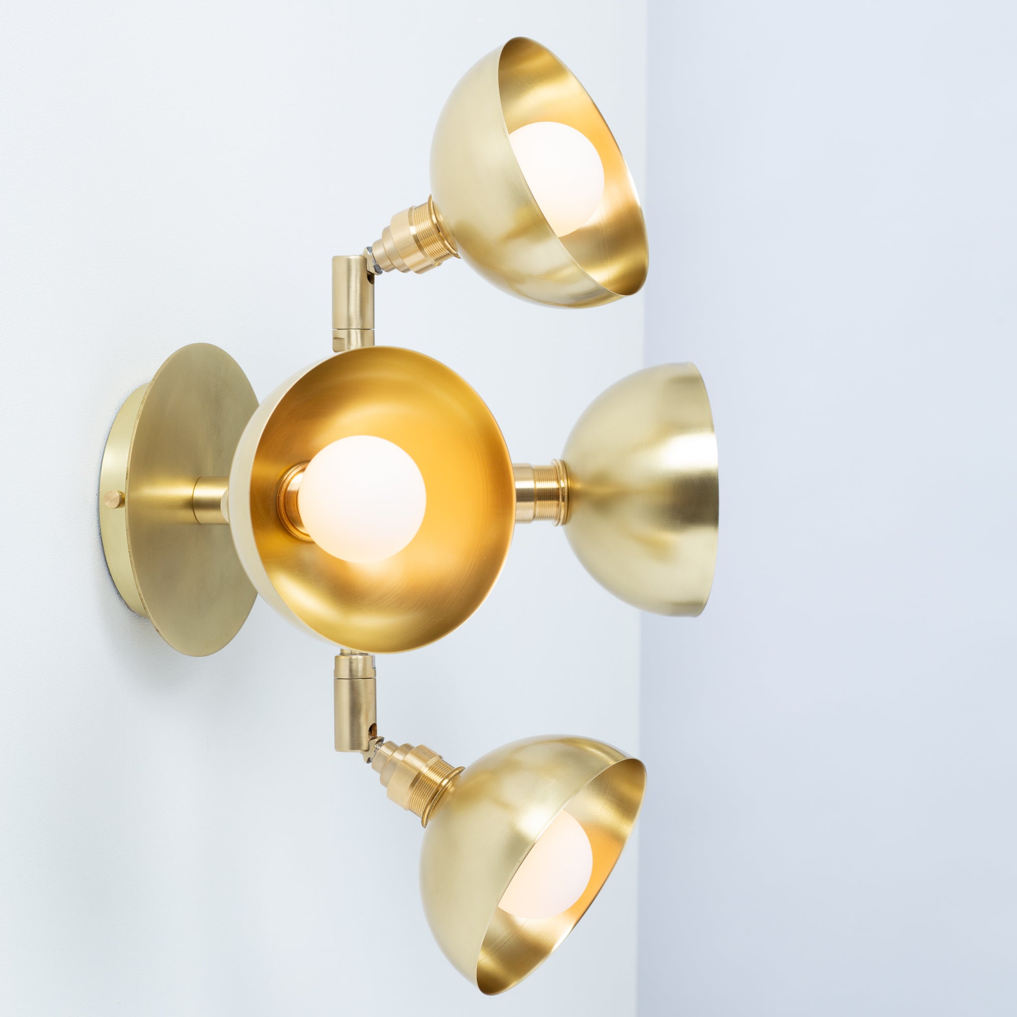 Four Dome Cup Sphere Brass Wall Fixture