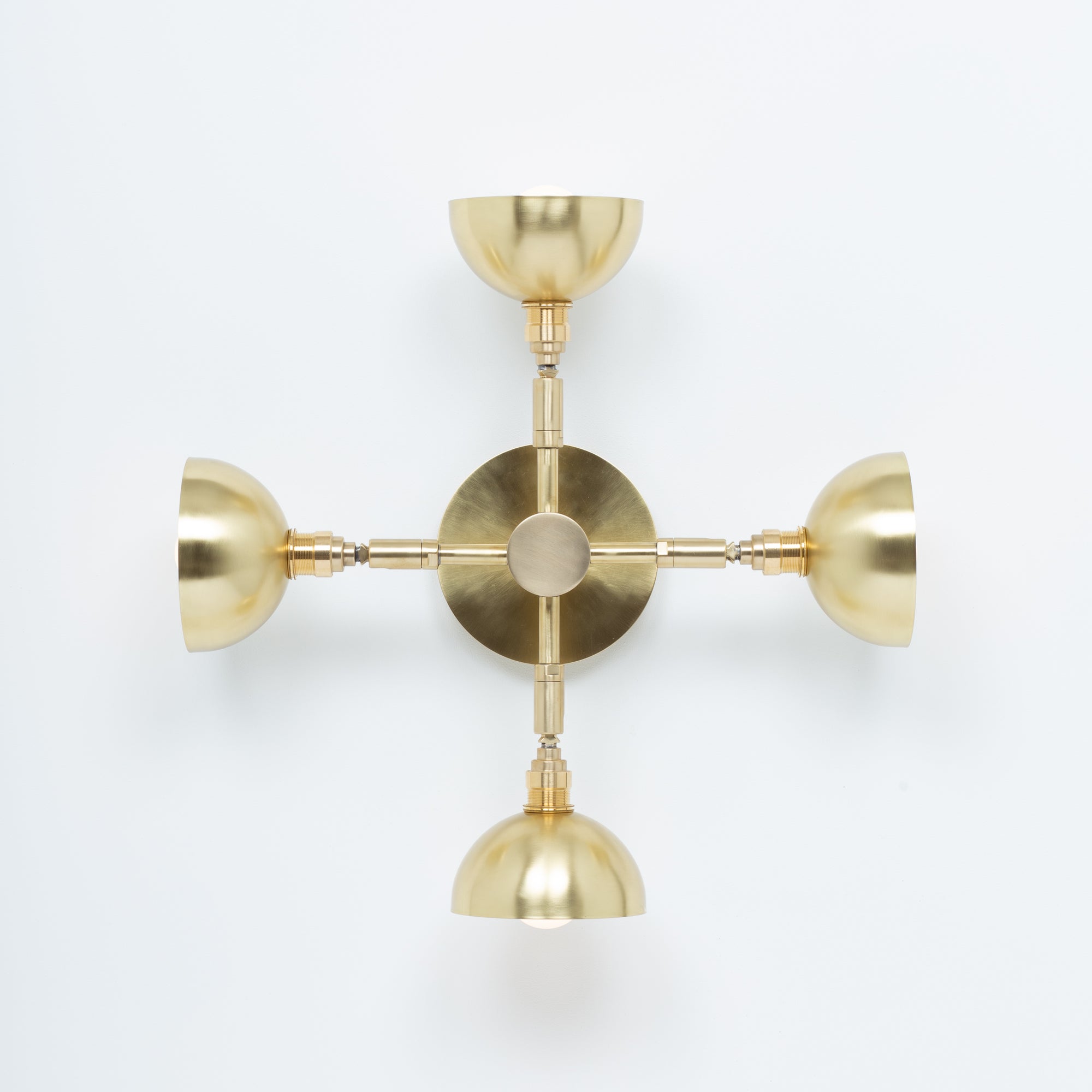 Four Dome Cup Sphere Brass Wall Fixture