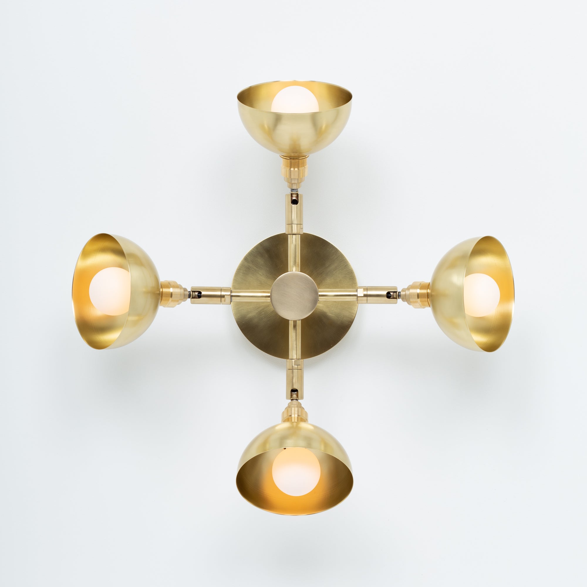 Four Dome Cup Sphere Brass Wall Fixture