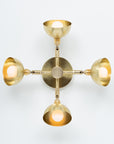 Four Dome Cup Sphere Brass Wall Fixture