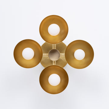 Four Dome Cup Sphere Brass Wall Fixture