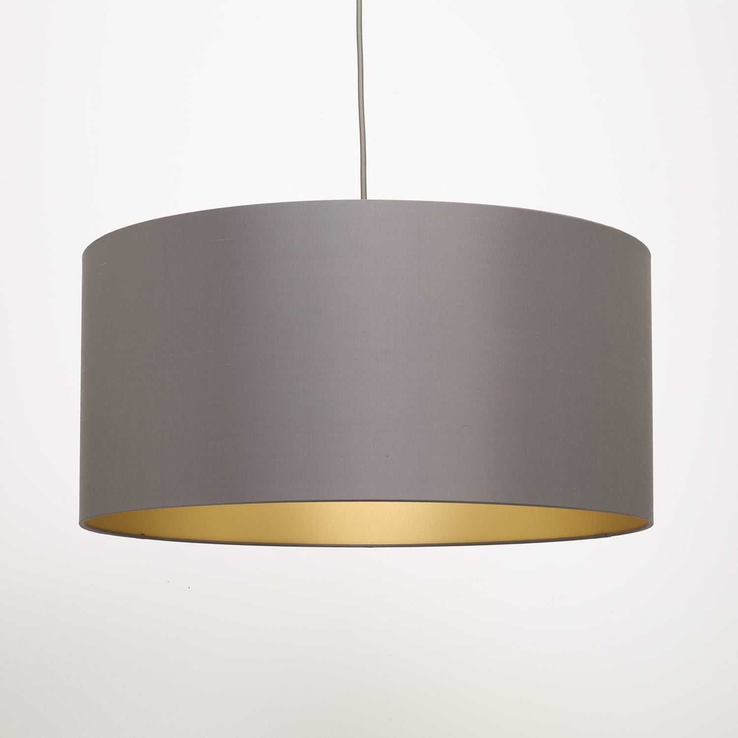 Manta ray dark grey silk gold lining lampshade