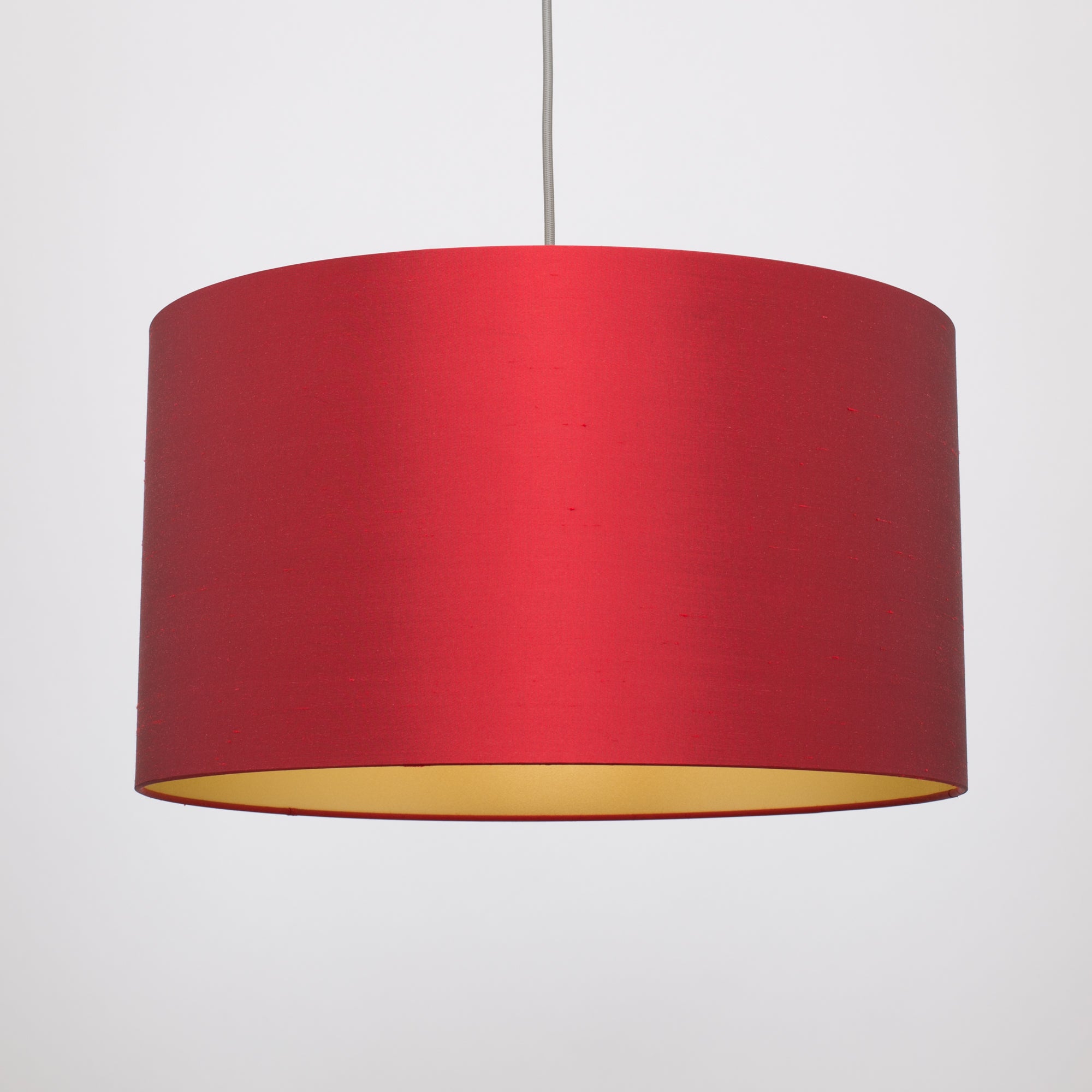 BURGUNDY RED SILK GOLD LAMPSHADE