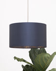 Ink Navy Blue Silk Gold Space Marble Lampshade