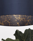 Ink Navy Blue Silk Gold Space Marble Lampshade