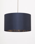 Ink Navy Blue Silk Gold Space Marble Lampshade