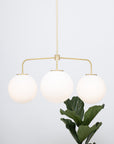 Large Matte Sphere Brass Pendant