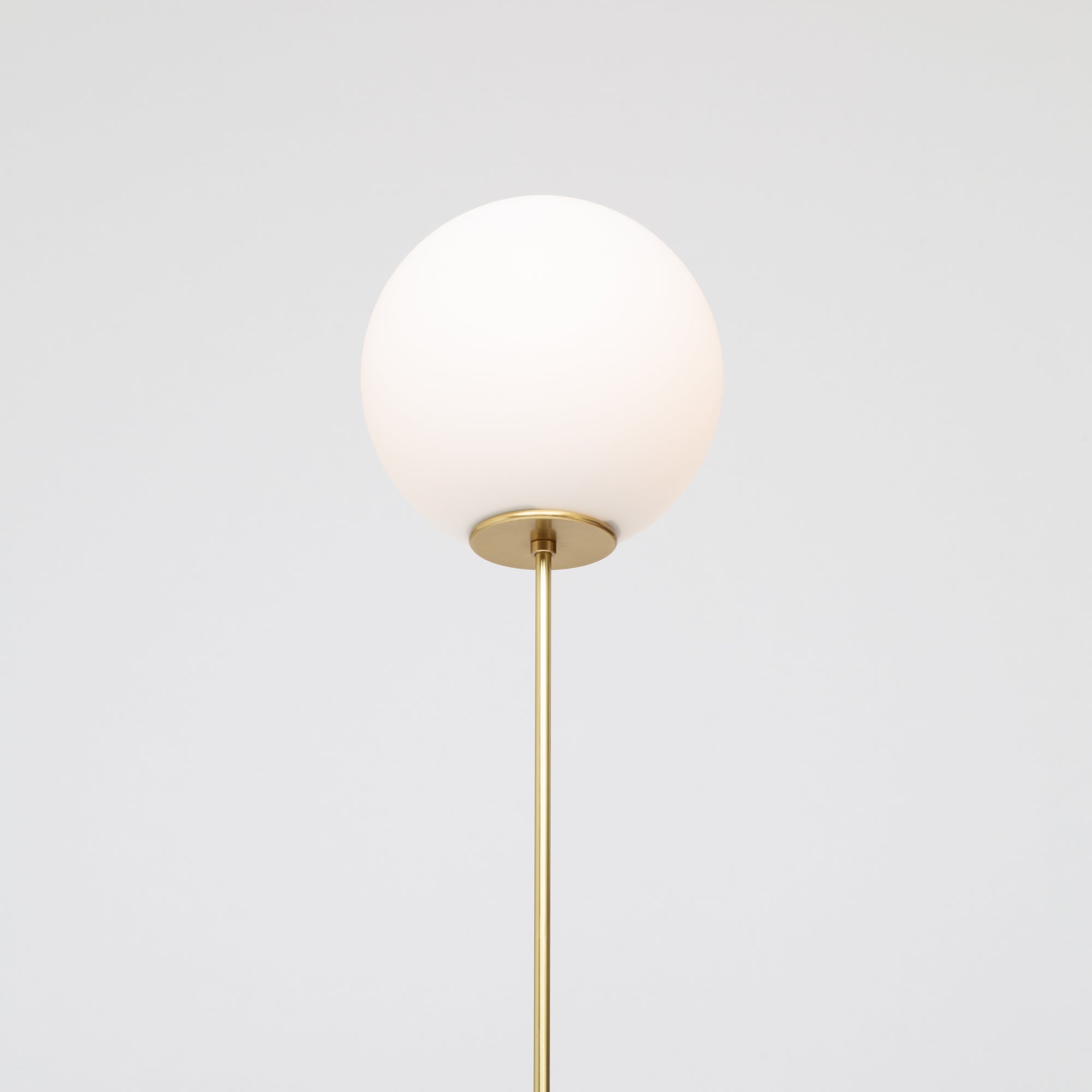 Matte Glass Sphere Light Engine Oak Floor Lamp