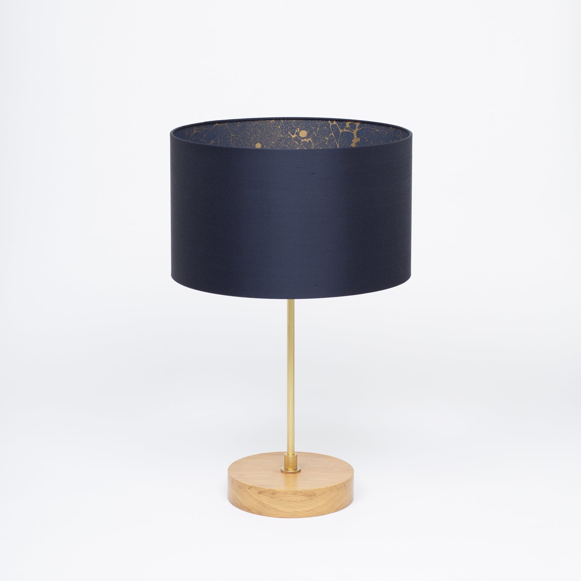 Ink Navy Blue Silk Gold Space Marble Lampshade