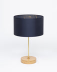 Ink Navy Blue Silk Gold Space Marble Lampshade