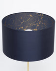 Ink Navy Blue Silk Gold Space Marble Lampshade