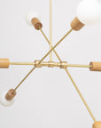 Oslo Six Sphere Dim to Warm Articulating Oak Pendant