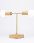 Oslo Double Sphere Dim to Warm Oak Table Lamp