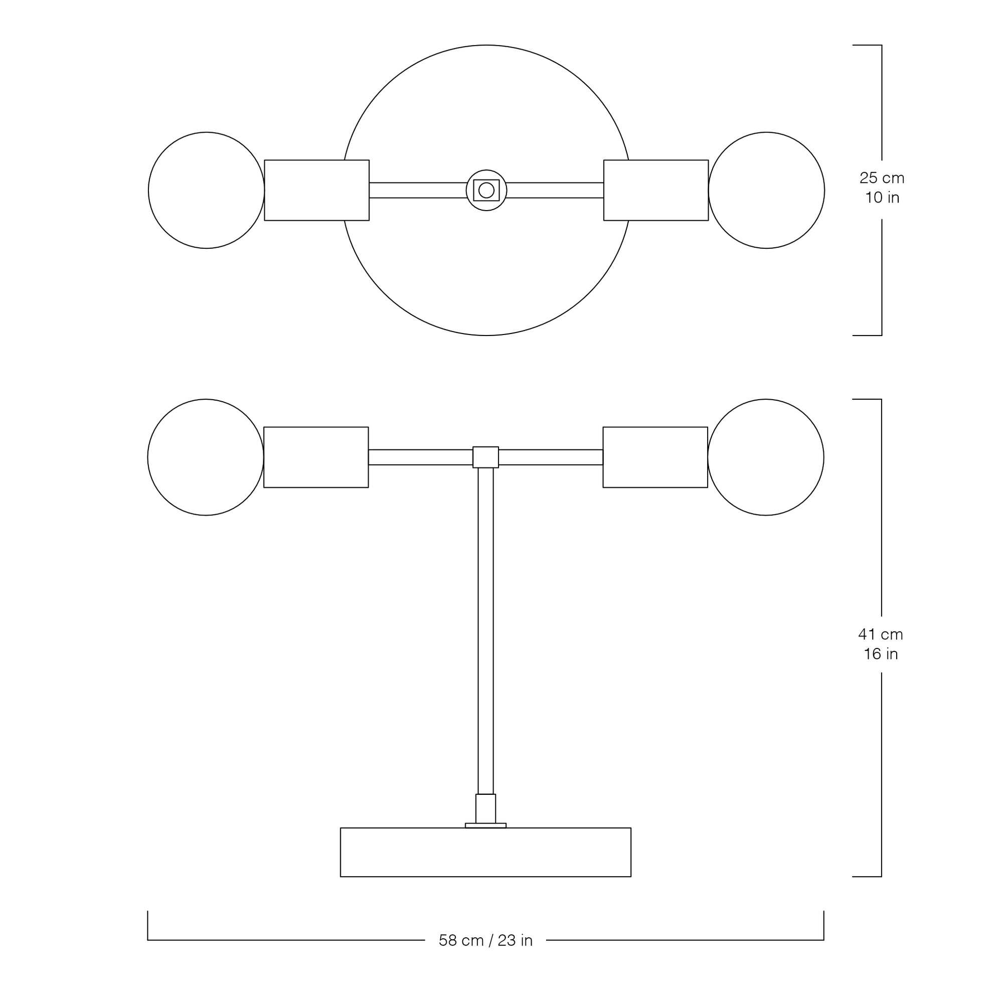 Oslo Double Sphere Dim to Warm Oak Table Lamp