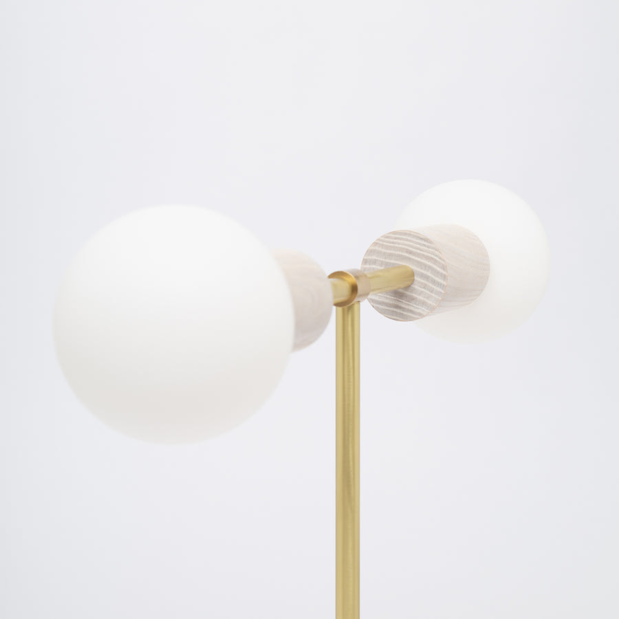 Oslo White Ash Double Sphere Dim To Warm Table Lamp